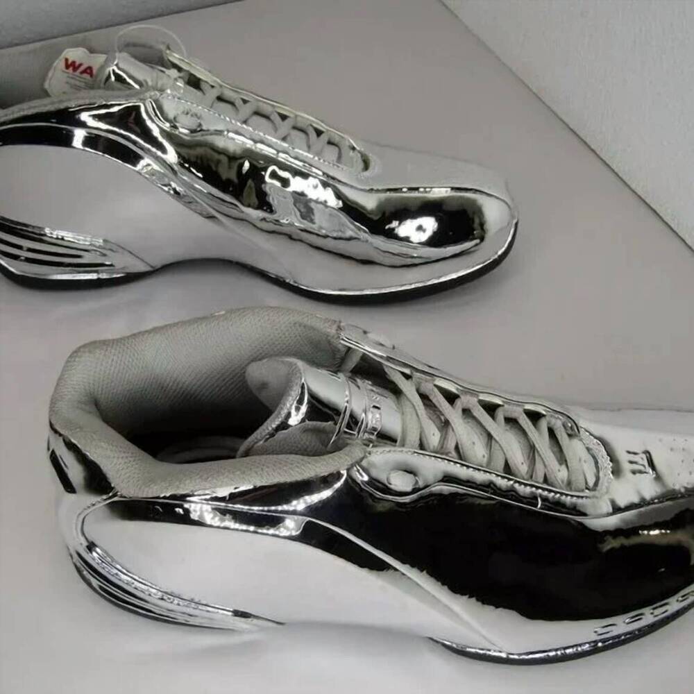 NEW DADA SUPREME men's dubbz chrome luxury webb basketball sneakers in silver